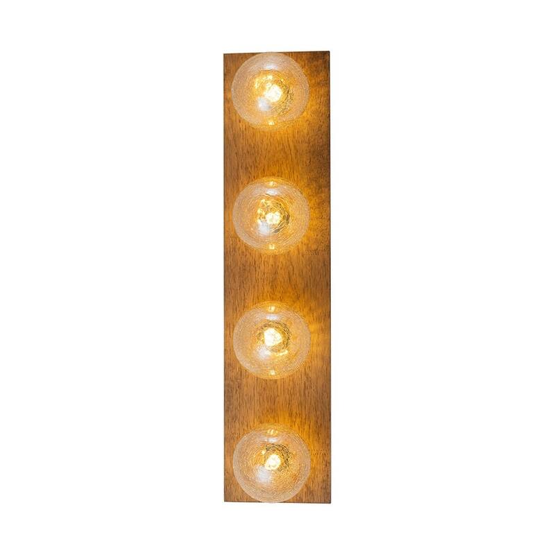 Italy Vintage Wood Glass Globe Linear Wall Ceiling Light
