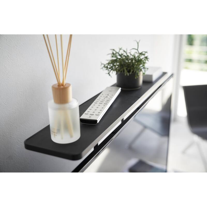 Yamazaki Home VESA-Compliant TV Shelf, Steel, Holds 6.6 lbs - L 5.12 x W 27.56 x H 23.62 inches