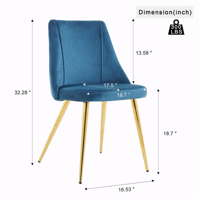 Modern Light Luxury Dining Chairs with Metal Legs-Set of 4