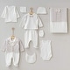 preview thumbnail 1 of 2, Baby Boy Hospital Exit First Outfit Set - 10 Pieces - White and Brown