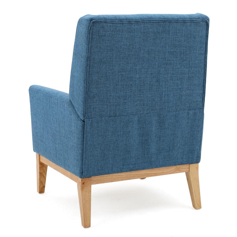 Modern 27.5" Upholstered Accent Chair with Wide Cushion and Wood Legs for Living Room