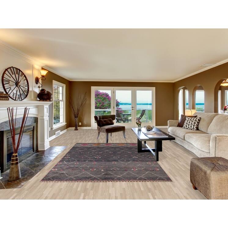 Plush Moroccan Area Rug Handmade Wool Carpet - 6'2" x 9'11"