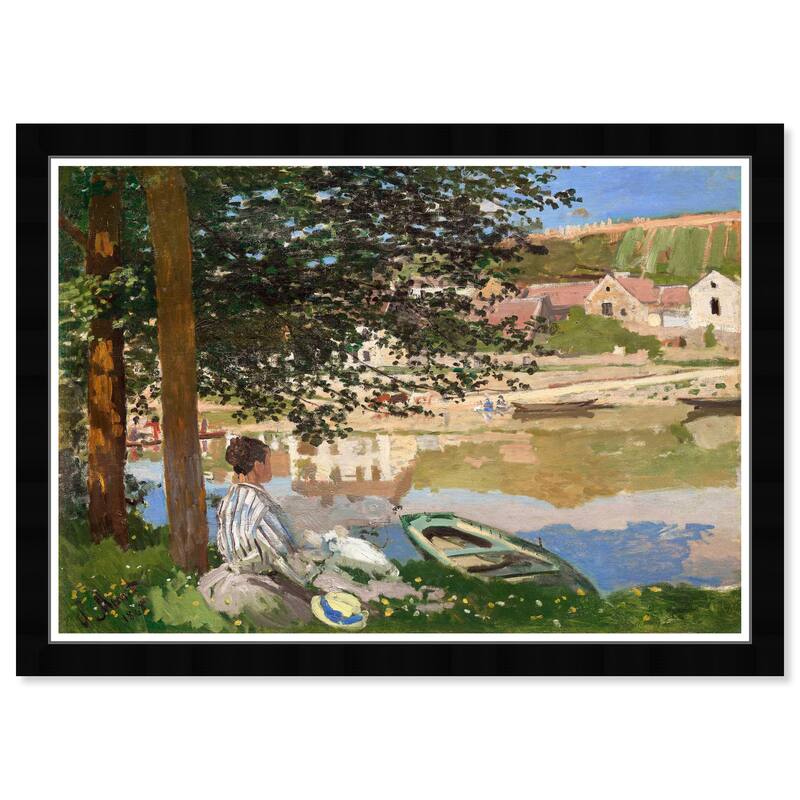 Wynwood Studio Prints Floral and Botanical Claude Monet - Bennecourt Green and Traditional Wall Art Canvas Print