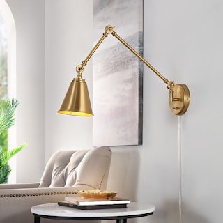 SAFAVIEH Lighting Kensley Wall Sconce - Brass Gold - 21"W x 6"D x 20"H