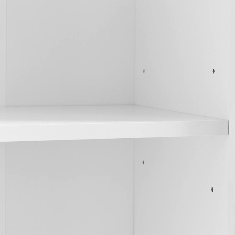 Modern Tall Storage Cabinet - Tilt-Out Compartment, Adjustable Shelves,Soft-Close Hinges, Aluminum Alloy Handles