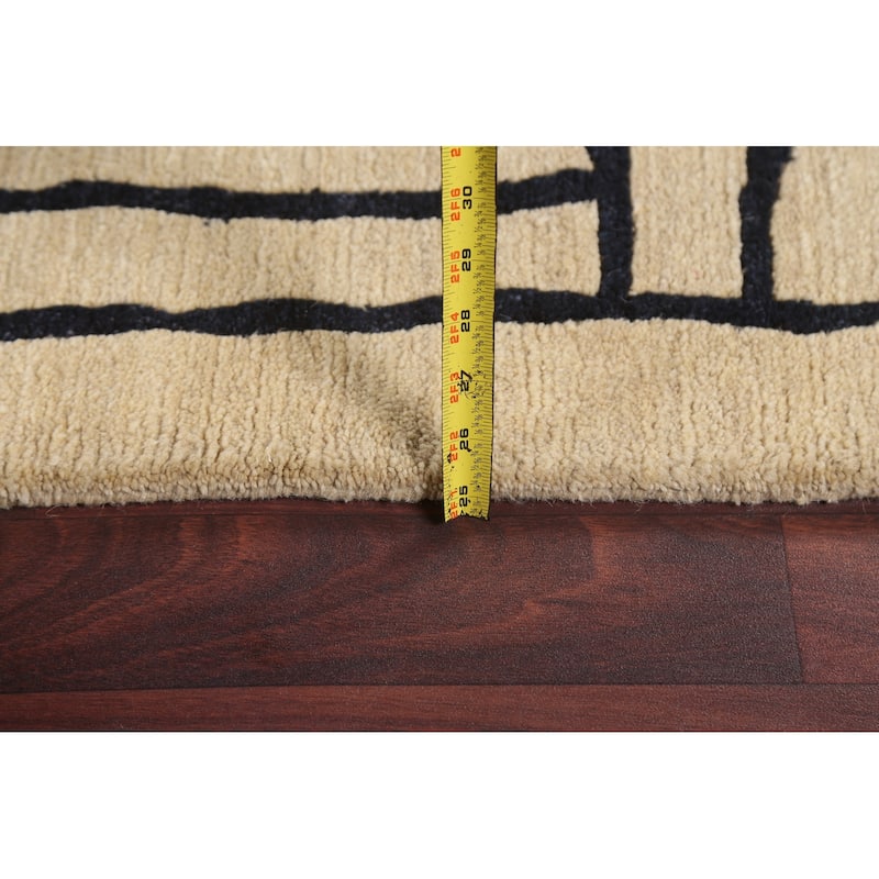 Vegetable Dye Abstract Nepalese Oriental Area Rug Wool Hand-knotted - 6'2" x 9'4"