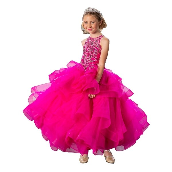 magenta flower girl dress