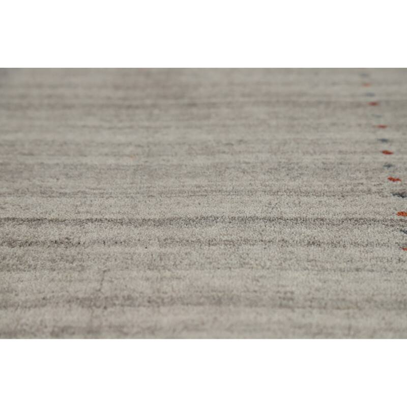 Hand Knotted Oriental 100% Wool Carpet Tribal Animal Pictorial Greys & Charcoal Gabbeh Area Rug - 7' 9'' X 5' 1''