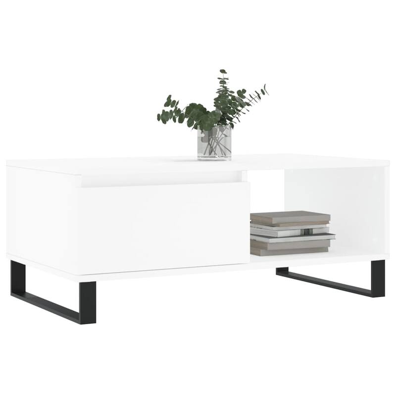 vidaXL Coffee Table Black/White Engineered wood Medium Coffee Table