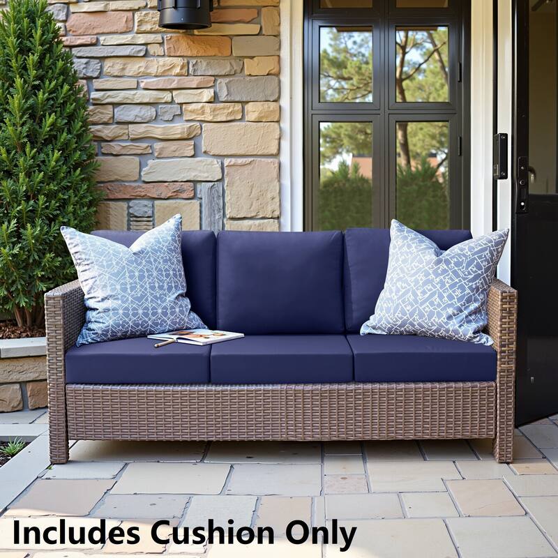24" x 24" Outdoor Deep Seat Chair Cushion Set - Set of 3 - Navy Blue