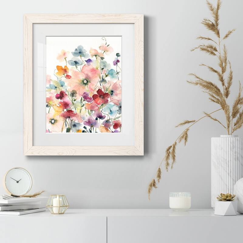 Poppies and Sweetpeas-Premium Framed Print - Ready to Hang