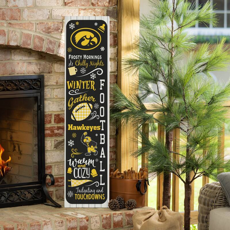47" Double Sided Seasonal Porch Leaner, University of Iowa - 47" x 11.25" - Winter