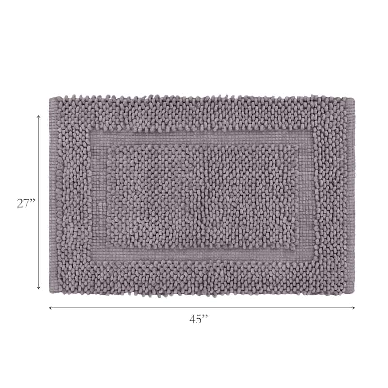 Sophie Border Ultra-plush Chenille Non-Slip Cotton Bath Mat