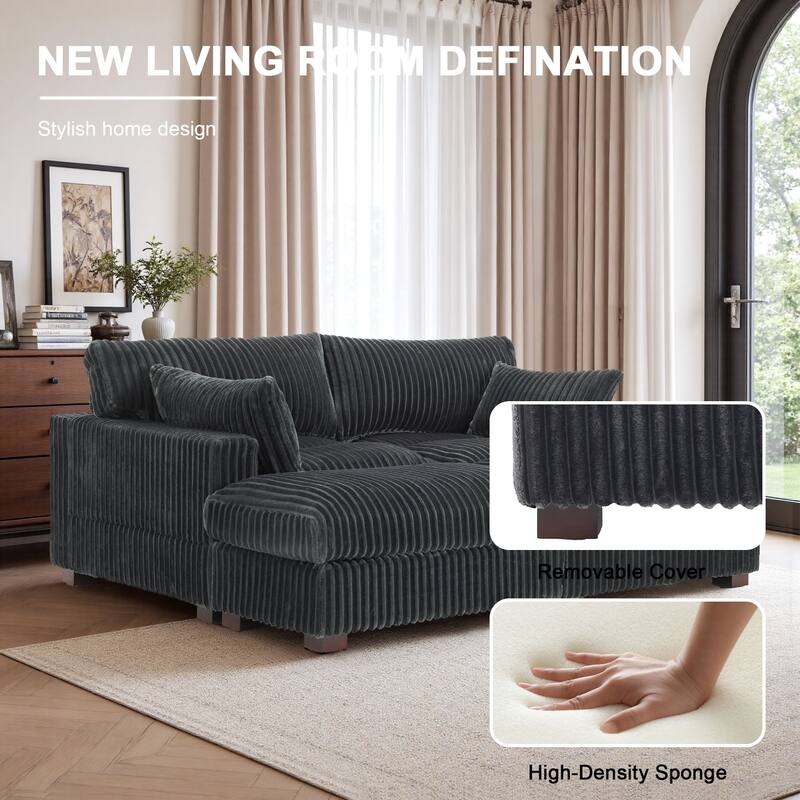Oversized U-shaped Plush Modular Sectional Sofa Set