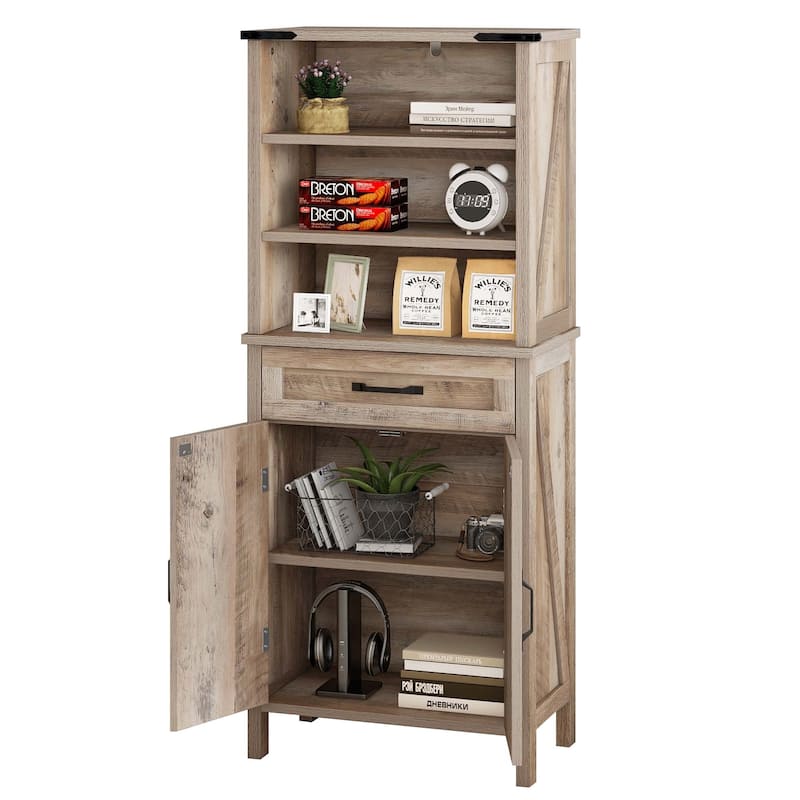 Moasis 58" Tall Storage Cabinet Bathroom Storage Cabinet with Doors and Shelves