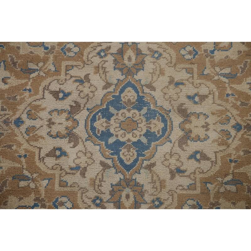 Traditional Kashan Persian Vintage Area Rug Hand-knotted Wool Carpet - 9'7" x 12'6"