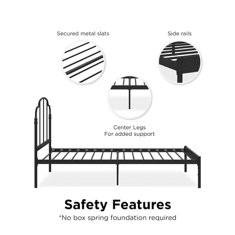 RealRooms Camie Adjustable Height Metal Bed Frame