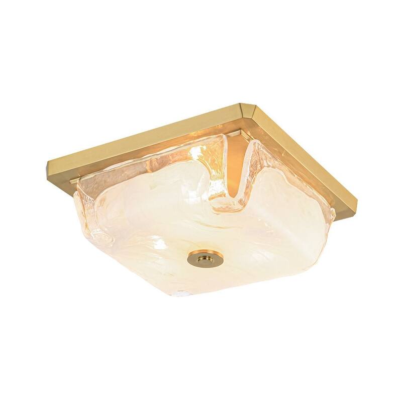 Modern 3-Light Square Cloud Glass Flush Mount Ceiling Light