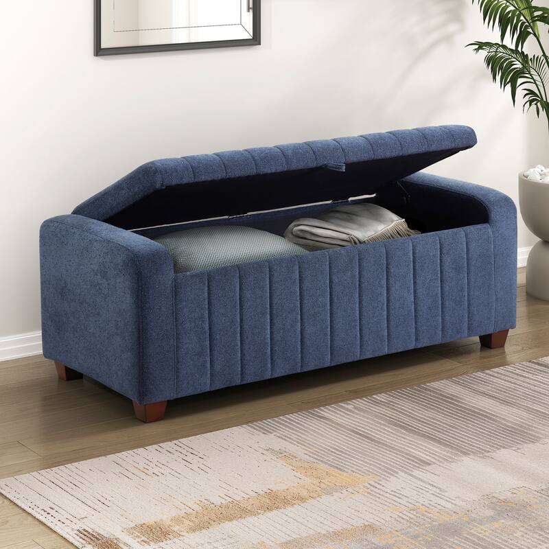 Bronte 50" Boucle Lift Top Storage Bench - Foam Cushioned Seat