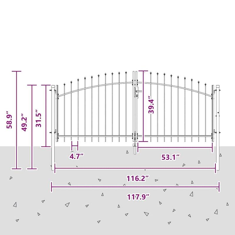 vidaXL Garden Gate with Lock Gray Steel