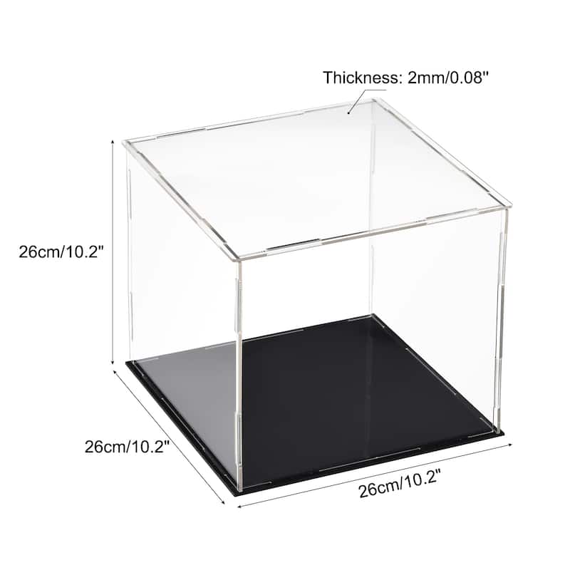 Acrylic Display Case Box Dustproof Showcase Cube Collectibles Show Box - 9.8x9.8x9.8 inch