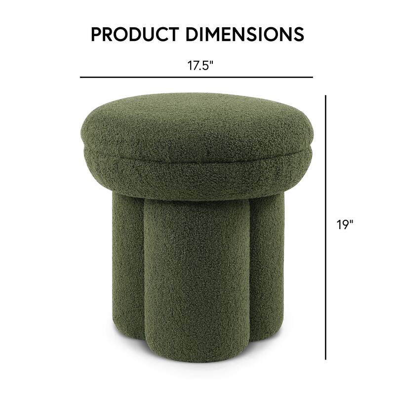 Furniture of America Ronan Modern 18-inch Mushroom Upholstered Ottoman