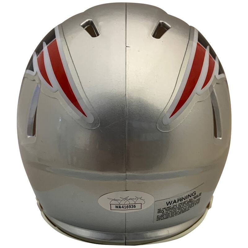 Vince Wilfork Autographed New England Patriots Signed Football Mini Helmet 2 x SUPER BOWL CHAMP JSA COA - 8'6" x 11'6"