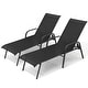 preview thumbnail 27 of 49, VredHom Outdoor Patio Adjustable Chaise Lounges Chairs with Arms (Set of 2/4 ) Black - 2PC