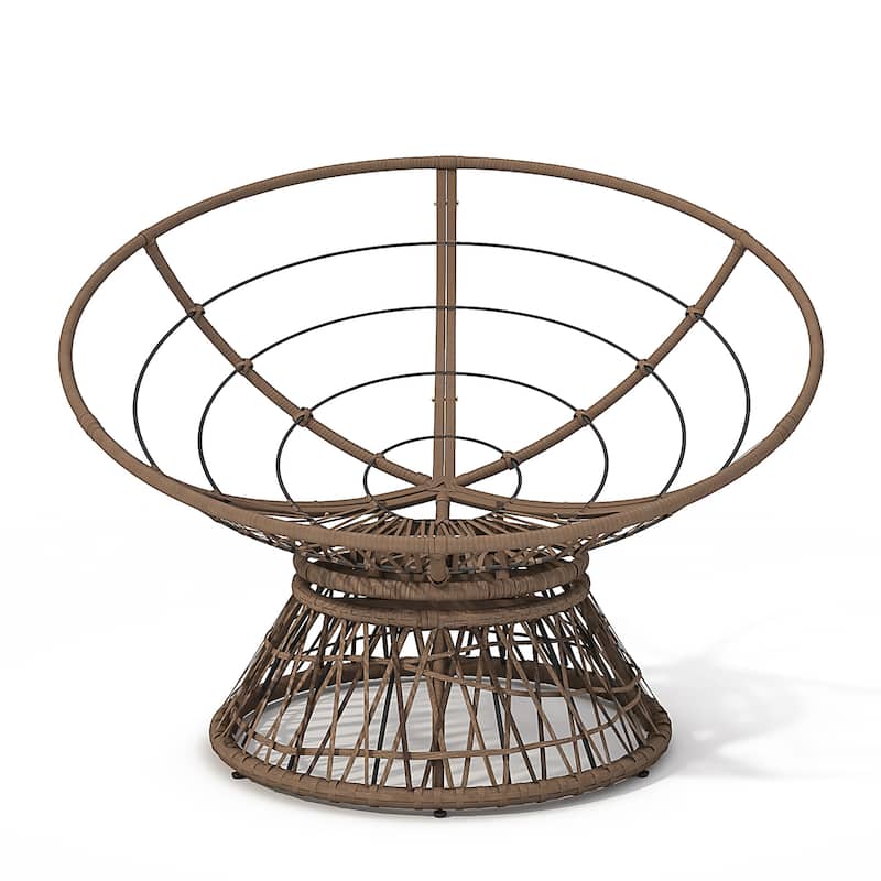 Polyester Wicker Swivel Lounge Chair