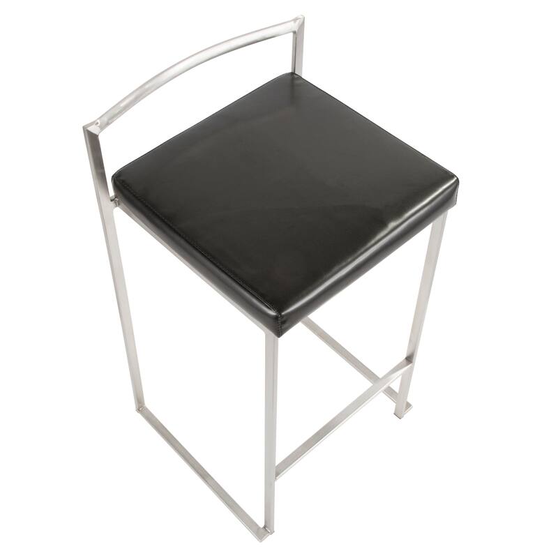 Silver Orchid Forrest Stainless Steel Stackable Fully Welded Counter Stool (Set of 3)