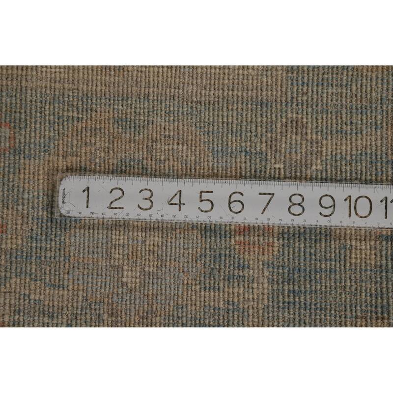 Hand Knotted Oriental 100% Wool Carpet Transitional All-Over Greys & Charcoal Oushak Area Rug - 9' 11'' X 7' 10''