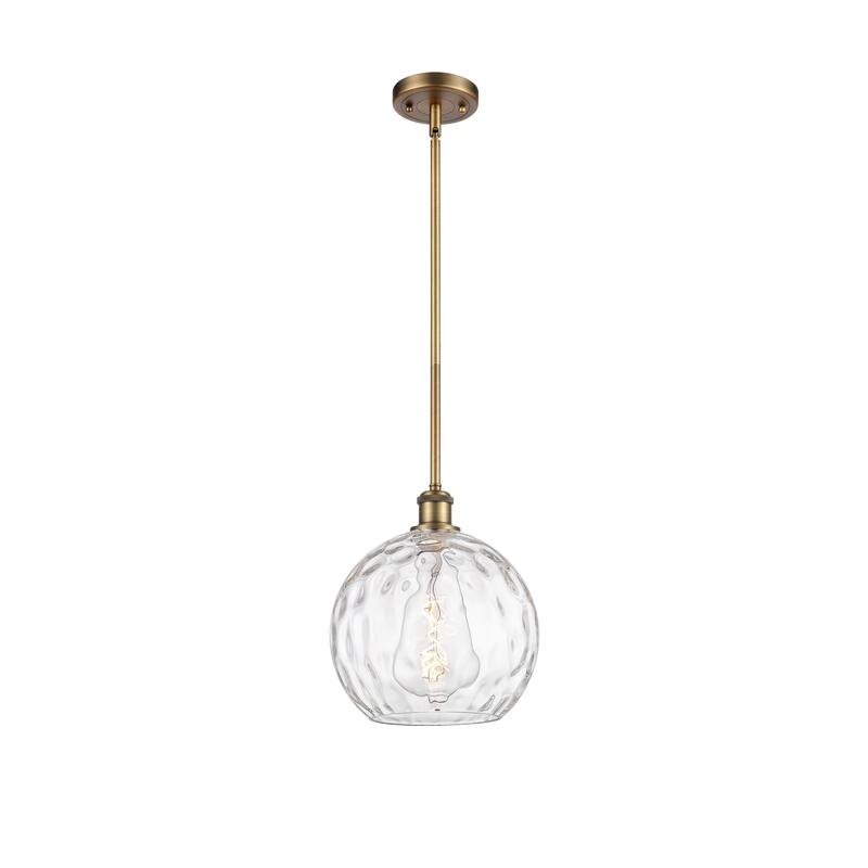 Innovations Lighting Athens Water Glass 1 Light 10" Mini Pendant - Brushed Brass