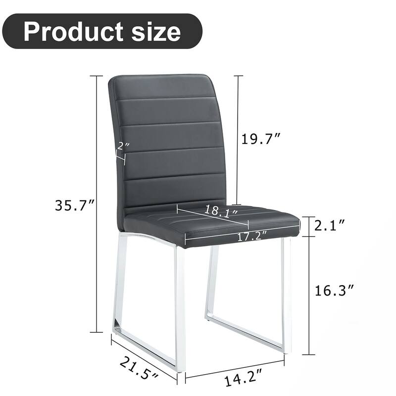 4PCS Iron Frame PU Dining Chairs