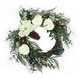 preview thumbnail 1 of 2, 26" Mixed Greens and White Flowers Christmas Wreath - Green - 26 in