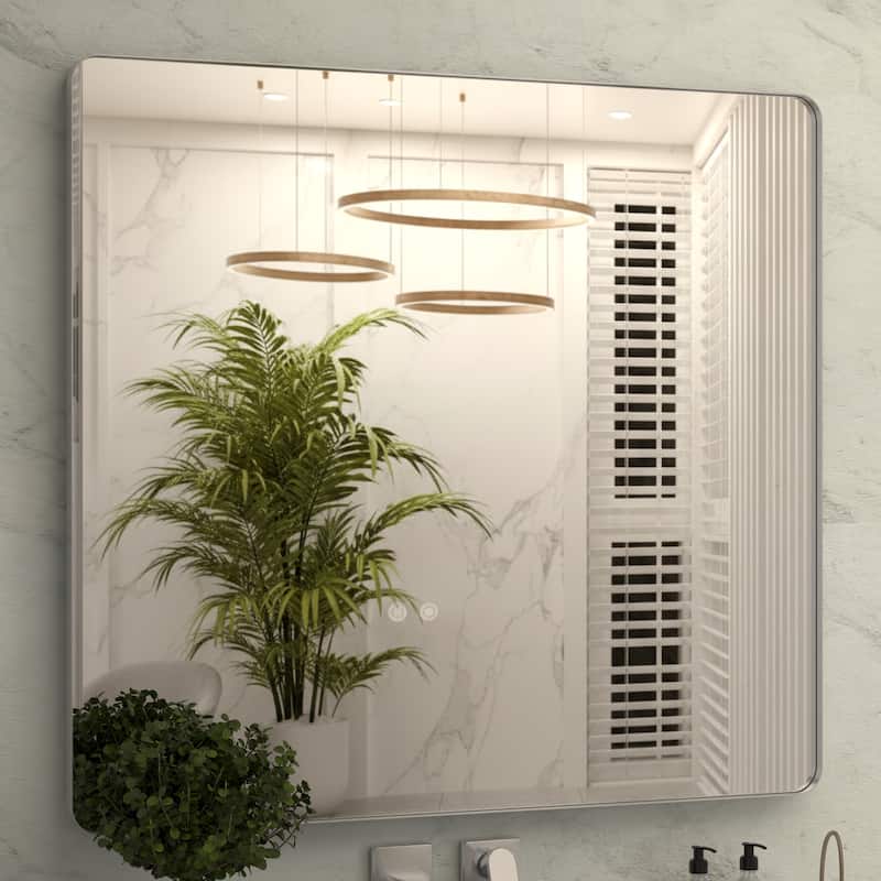 36 Inch Black Rectangular Mirror Metal Framed Mirror Vanity Mirror Dressing Mirror, for Bathroom, Living Room - 40