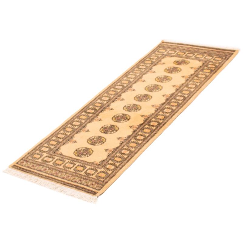 ECARPETGALLERY Hand-knotted Peshawar Bokhara Ivory Wool Rug - 2'8 x 6'11