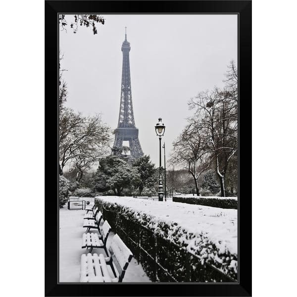Shop Snow Carpets Benches Hedges And Trees Eiffel Tower Against