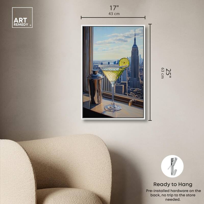 Classy Drink in NYC Canvas by Art Remedy