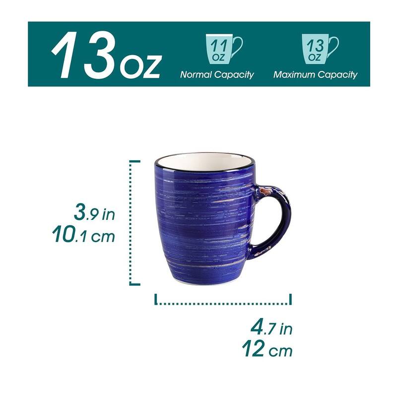 vancasso Albero 6-piece 13 Oz. Stoneware Coffee Mug