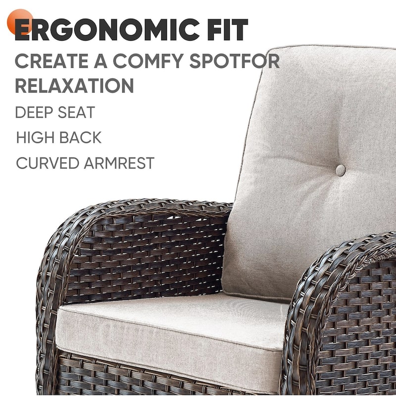 Outdoor Swivel Chair with Glider Rocking Sofa