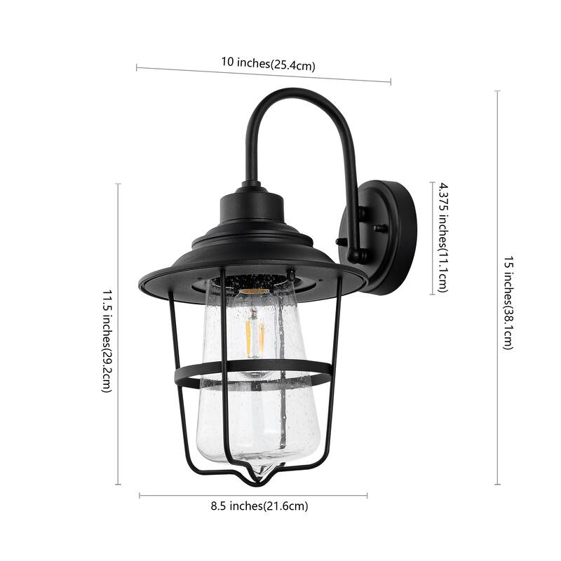 SAFAVIEH Lighting Penber Outdoor Wall Sconce - 10"W x 9"D x 15"H