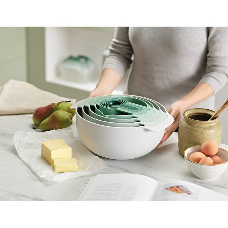 Joseph Joseph Nest 9-piece Food Preparation Set with Mixing Bowls and Measuring Cups