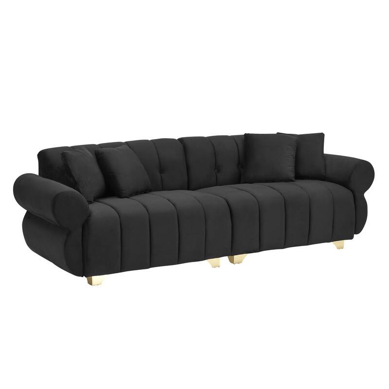 89.37" Velvet Three-Seater Upholstered Sofa