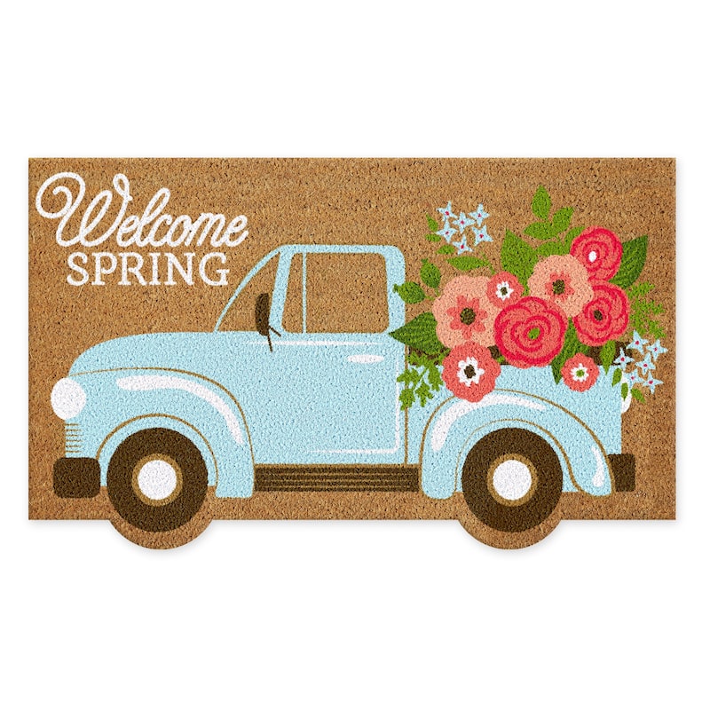 Folk Butterfly Welcome Doormat 17x29