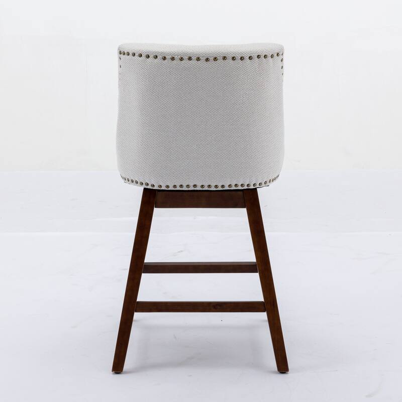 Counter Height Swivel Barstools 21" Thick Upholstered Bar Stools Set of 2