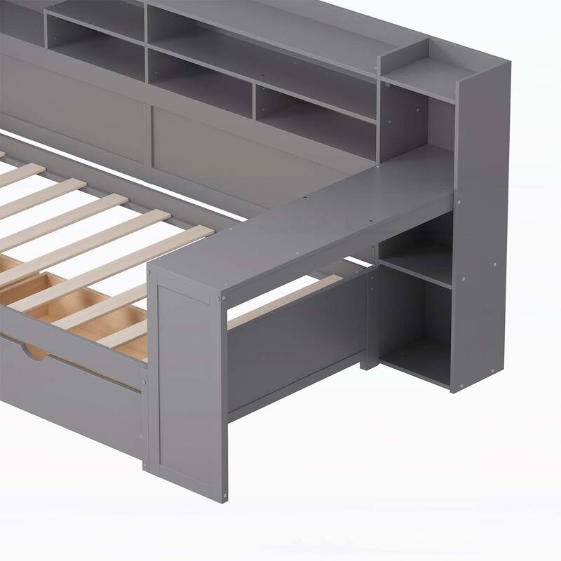 Daybed with Smart Storage and Efficient Study Desk for Space Optimization