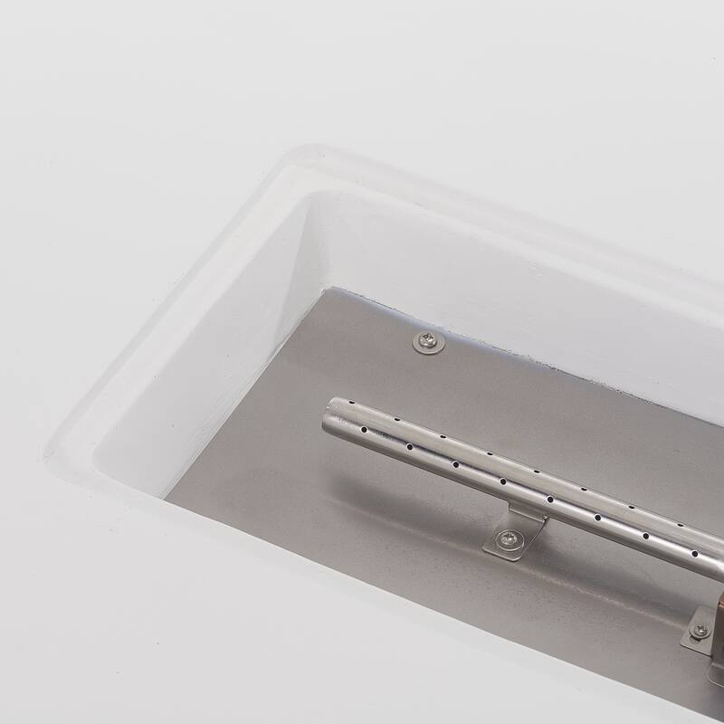 Christopher Knight Home - Lecce Outdoor 48.2" Rectangular MgO Fire Pit Table with 50,000 BTU Burner