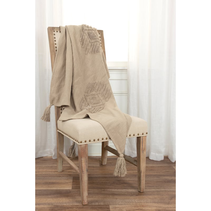 Rizzy Home Ikat Textured Cotton Throw - Cocoa Brown