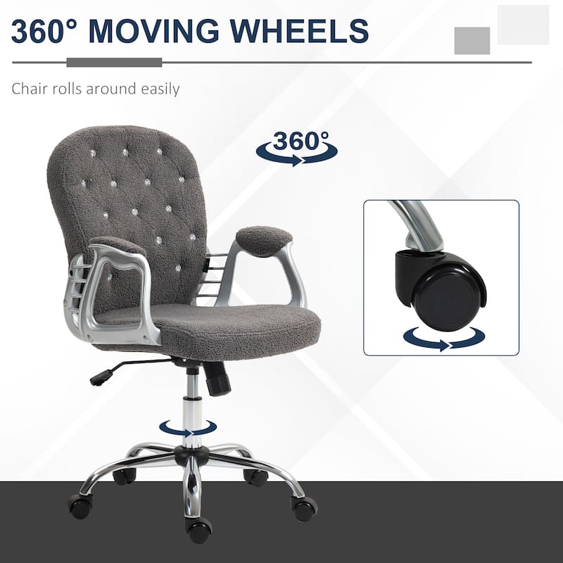 Teddy Swivel Home Office Chair w/ Padded Armrests,Adjustable Height