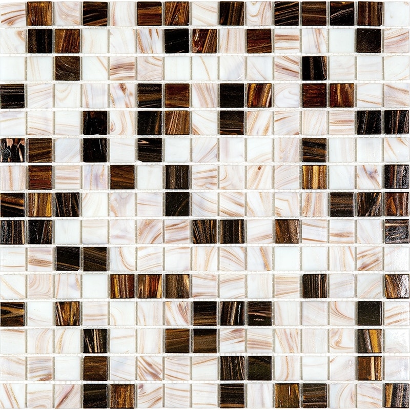Apollo tile 12" x 12" Mingles Glossy Beige Brown Glass Tile (20 sq ft/case) - 20 Pack